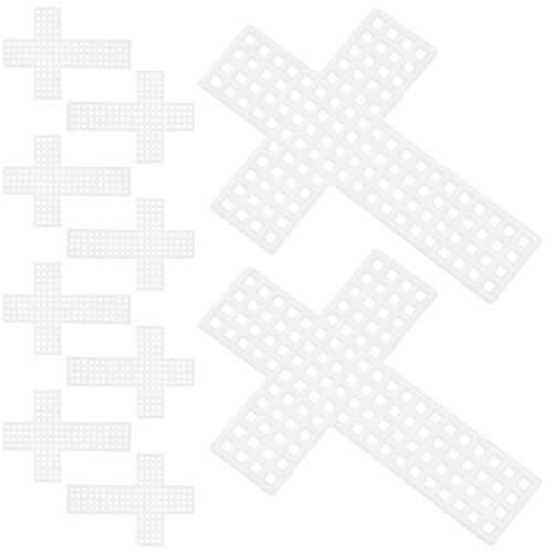 20Pcs White Plastic Mesh Canvas Sheets for Cross Stitch Needlework DIY 1