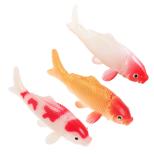 6Pcs Multi PVC Plastic Goldfish Set Realistic Floating Fish Tank Decor 2
