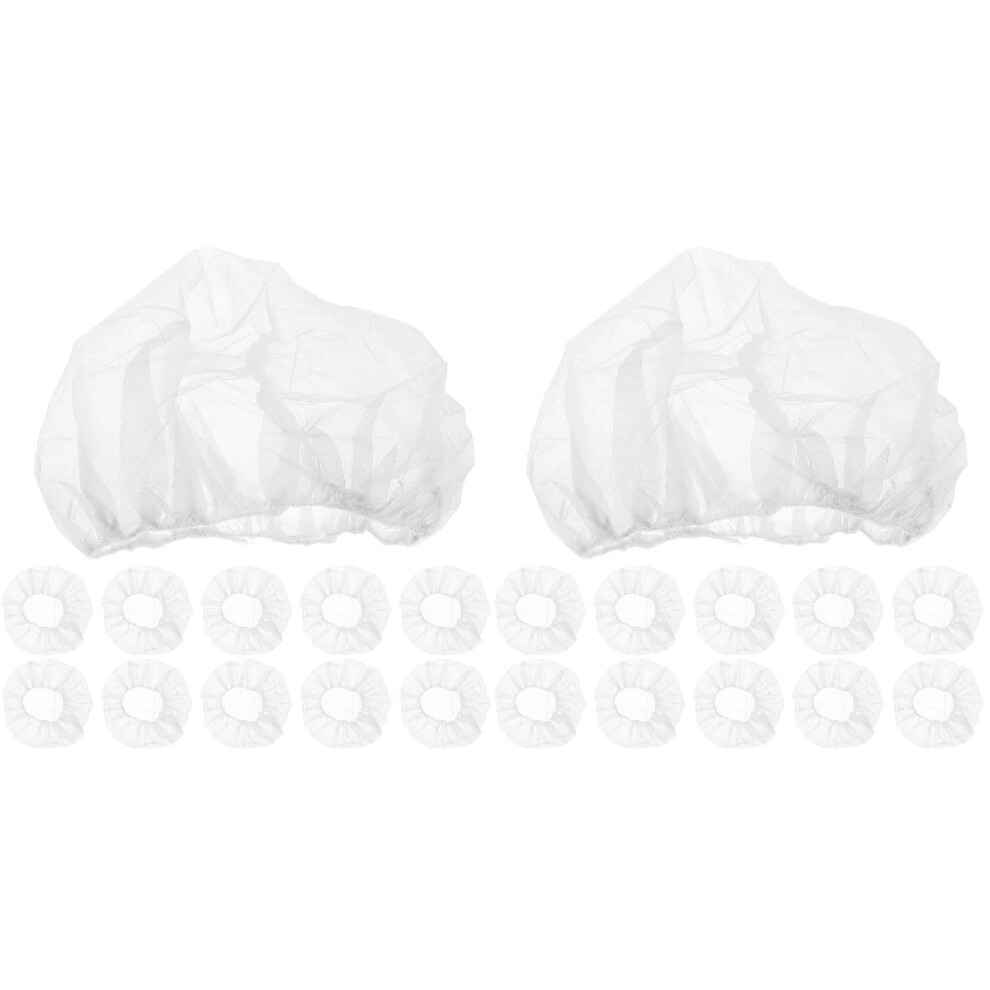 200Pcs Disposable Bouffant Caps White Elastic Hair Net For Home Use 3701027371155