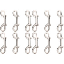 12Pièces Mousquetons Double Embouts En Alliage Zinc Argenté Pour Chien