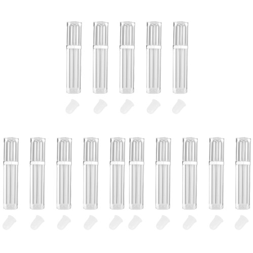 15Pièces Tubes Lips Gloss Argentés Corps Transparent Portable