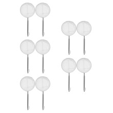 10Pcs Portable Stainless Steel Fish Net with Telescoping Handle White