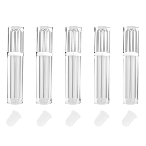 15Pièces Tubes Lips Gloss Argentés Corps Transparent Portable 1