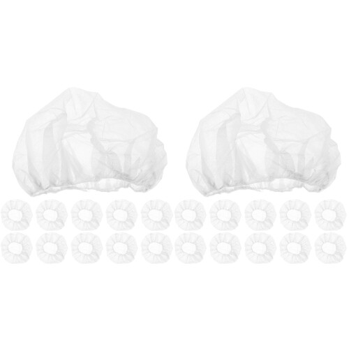 200St Elastische Wegwerp Bouffant Caps Wit Voor Keuken En