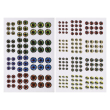 2Sheets Adhesive Plastic Fishing Lure Eyes for Bass Soft Baits