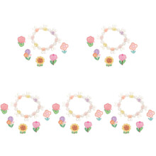 5Sets Assorted Color Girl Jewelry Set Plastic Butterfly Box with Rings