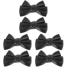 3Paren Lederen Schoenclips Zwart, Strik Versiering