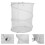 2Pcs Portable Foldable Laundry Hamper White Mesh Basket with Handles 10