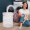 2Pcs Portable Foldable Laundry Hamper White Mesh Basket with Handles 11
