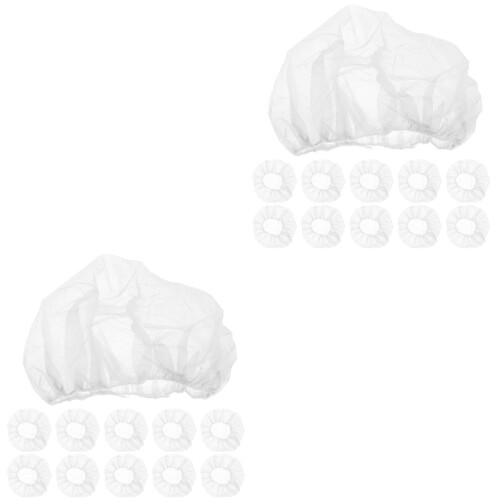 200St Elastische Wegwerp Bouffant Caps Wit Voor Keuken En 1