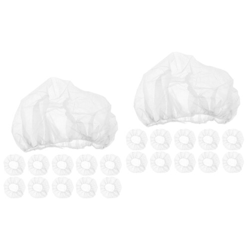 200St Elastische Wegwerp Bouffant Caps Wit Voor Keuken En 2