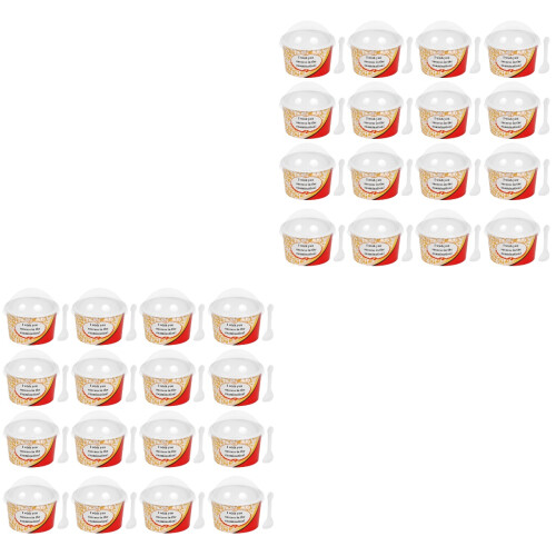 2Sets Einweg Eisbecher Aus Papier Premium Für Und Café Bunt 2