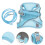 4Sets Blue Dog Harness with Leash Breathable Reflective Pet Harness 9
