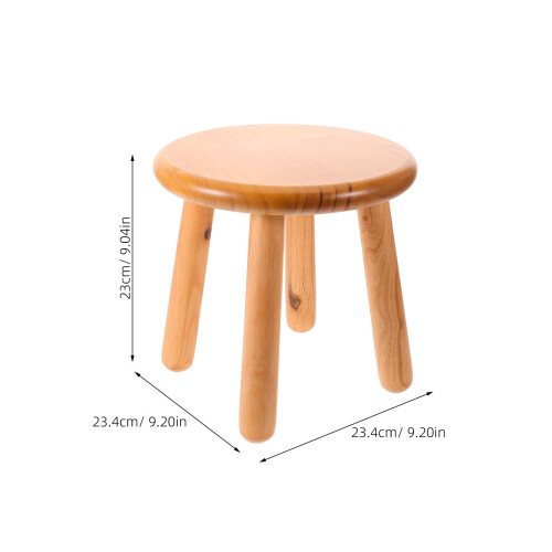 Decorative Light Brown Wood Step Stool Mushroom Shape Plant Shelf 1