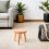 Decorative Light Brown Wood Step Stool Mushroom Shape Plant Shelf 6