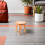 Decorative Light Brown Wood Step Stool Mushroom Shape Plant Shelf 7