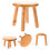 Decorative Light Brown Wood Step Stool Mushroom Shape Plant Shelf 10