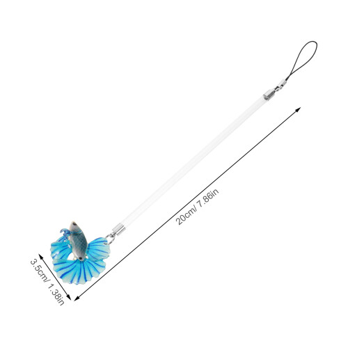 Blue Betta Fish Toy Acrylic Interactive Fish Tank Training Wand 1