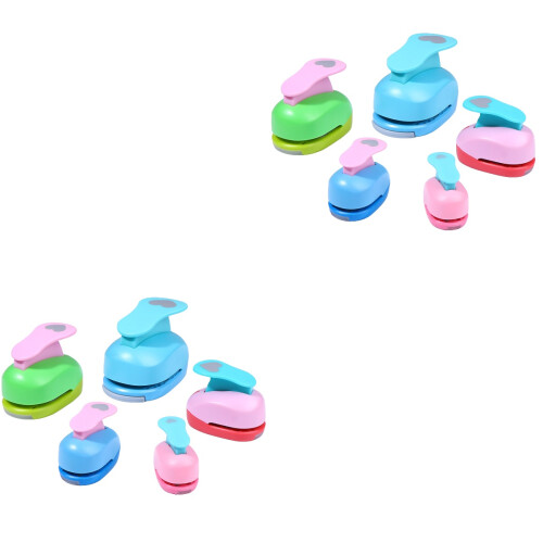 2Sets Assorted Color Scrapbooking Punches Durable DIY Paper Hole Punch 2