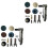 2Sets Pneumatic Wind Mill Machine Polishing Tool Metal Handheld Silver 3