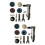 2Sets Pneumatic Wind Mill Machine Polishing Tool Metal Handheld Silver 7