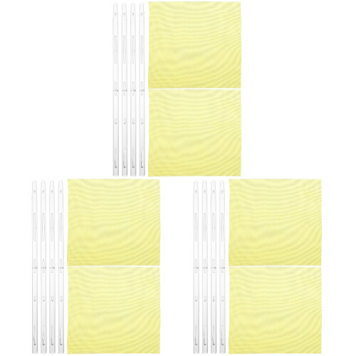 6Sets School Teaching Electrostatic Glass Sticks with Silk Cloth Set 1