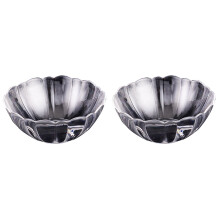 2Pcs Transparent Salad Bowls Crack-Resistant Lotus Shape