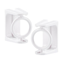 2Pcs Curtain Rod Holder Hook Strong Load Bearing Multifunctional PP Swivel for Bathroom Bedroom