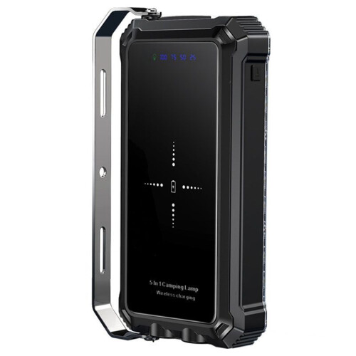 20000Mah Multi-Functional Camping Light LED Portable Light Bracket Tent Emergency Lighting USB Charging Outdoor(Black)