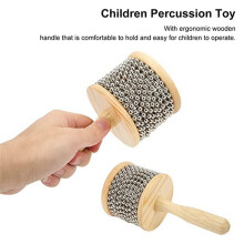 Wooden Kabasa, Steel Hand Crank Toy, Portable Children's Teaching Instruments for Home and Kindergarten