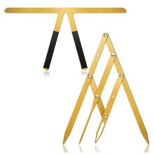 Eyebrow Ruler 3-Point Positioning Ruler Eyebrow Golden Proportion Caliper Ruler Brow Caliper Measuring Tool-Gold