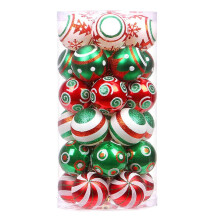 30 Pcs Christmas Ornaments Red Green and White Hanging Christmas Ornaments Decorations 6cm for Xmas Tree