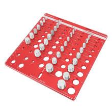 Set di 34 pezzi di calibro per filettature di dadi e bulloni in alluminio, alta precisione, 20,5x20cm