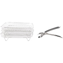 Support de Friteuse à Air de 8 Pouces Carré Trois Supports Empilables, Support de DéShydrateur Multicouche en Acier Inoxydable, Accessoires de