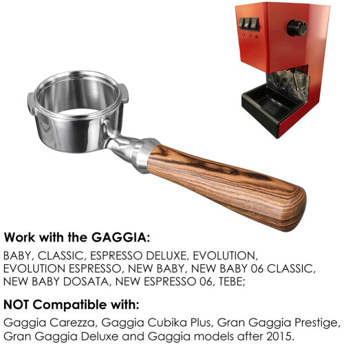 Bottomless Portafilter for Gaggia 58mm, Bottomless Portafilter with 2 Cup Filter Basket 1