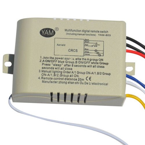 Wireless /OFF 3 Way 220V Lamp Remote Control  Receiver Transmitter Controller Lamp Home Replacements Parts 2