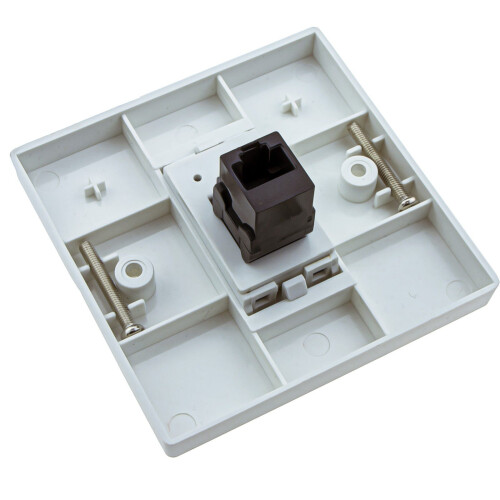 kenable Through Coupler Keystone Faceplate Cat5E 1 Port RJ45 Socket Network Plate 1