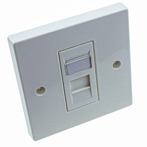 kenable Through Coupler Keystone Faceplate Cat5E 1 Port RJ45 Socket Network Plate 2