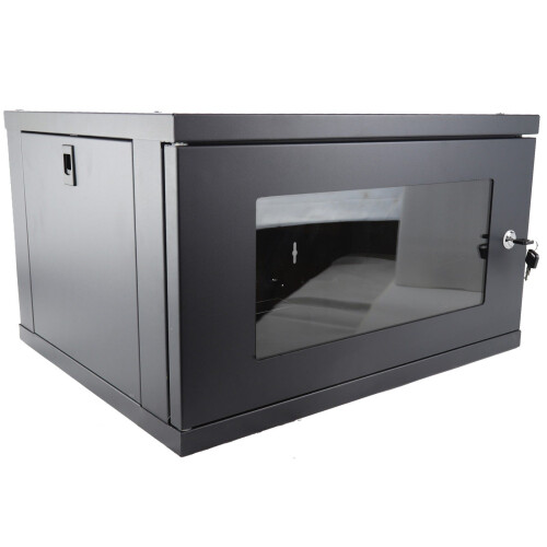 kenable FLAT PACK Wall Mounted Data Cabinet for 19 inch Rack Small 6U 450mm Black