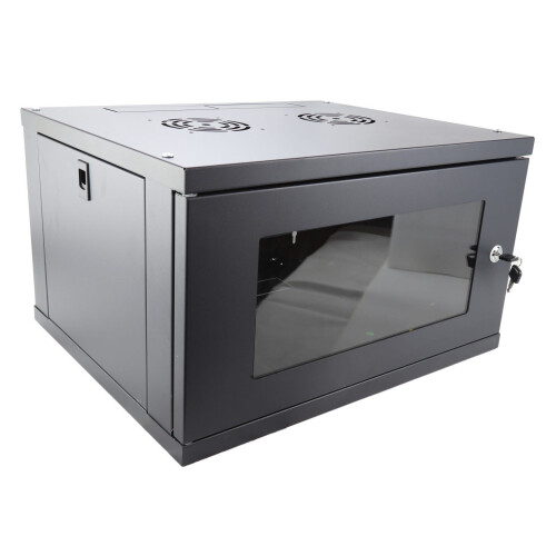 kenable FLAT PACK Wall Mounted Data Cabinet for 19 inch Rack Small 6U 450mm Black 1