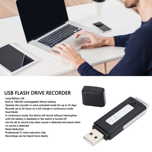 USB Flash Drive Recorder U01 8GB Voice Activated Dual Modes 2