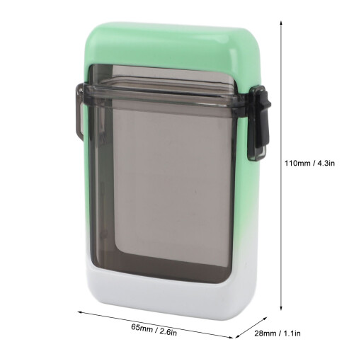 Waterproof Plastic Cigarette Case 110x65x28mm, Green/White 1
