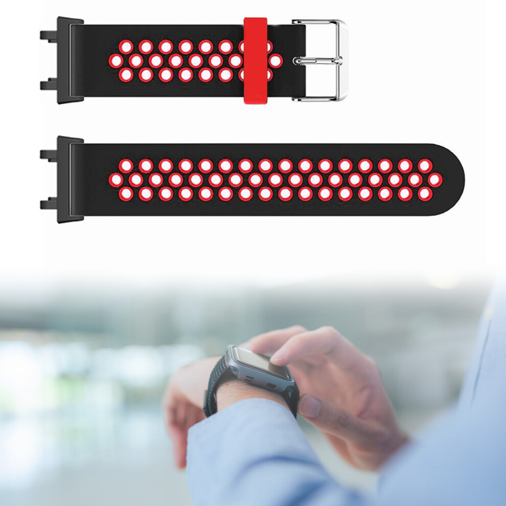 Soft Silicone Wristband For Amazfit Active Edge A2212 Replacement Black & Red Black,Red 7891386572372