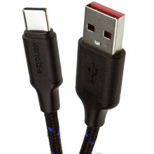 20AWG USB A To Type C USB-C FAST CHARGER 3A+ Charging Cable 0.2m BLACK SHORT