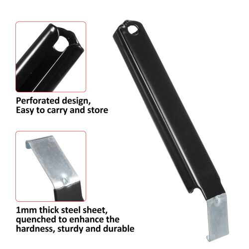 2 Pack Vinyl Siding Removal Tool Set - Long Handle, Steel, Black