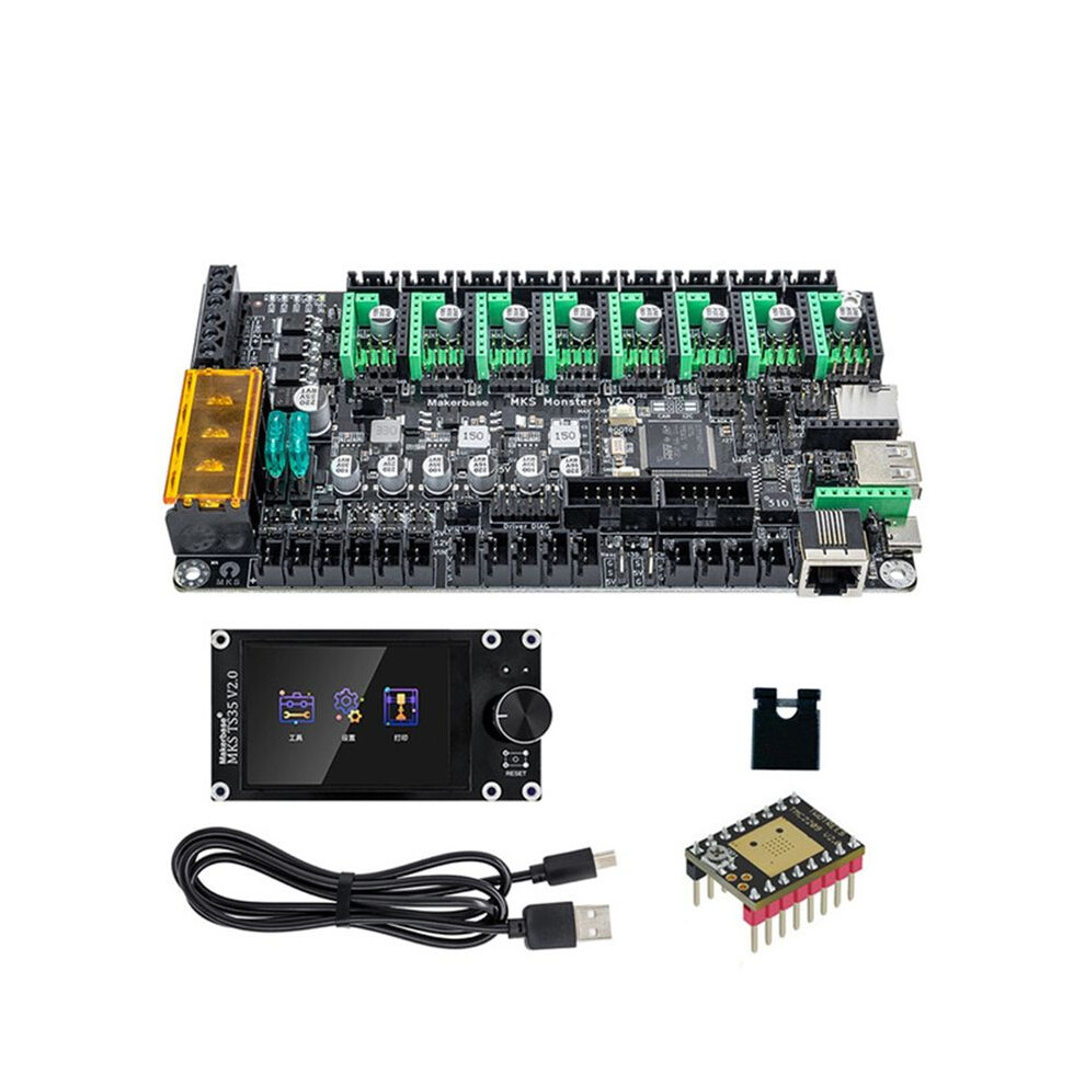 For Mks Monster8 V2 32Bit Control Board With Ts35 Tft Touch Screen Tmc2209 For 3D Printer Voron Vs Spider Octopus Black 4711352790698