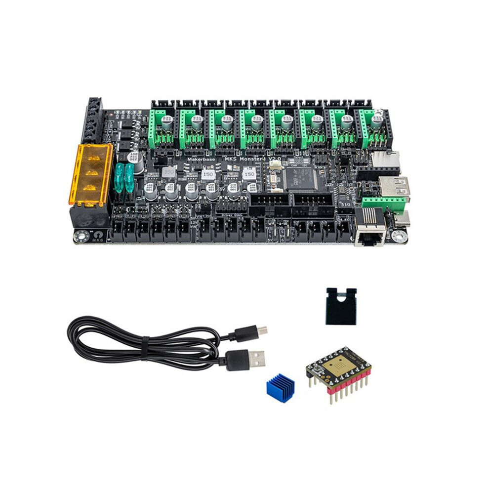 For Mks Monster8 V2 32Bit Control Board With 8 Tmc2209 Driver For 3D Printer Voron Vs Spider Octopus Black 4712586069383