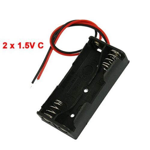 3X Black Plastic Battery Case Holder Wire 2 X 1.5V AAA 2