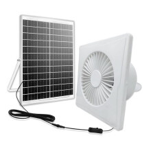 New 4Inch High-Speed Solar Silent Fan with 8W Panel Shed Solar Exhaust Fan for Chicken Coops,Greenhouses,Sheds B