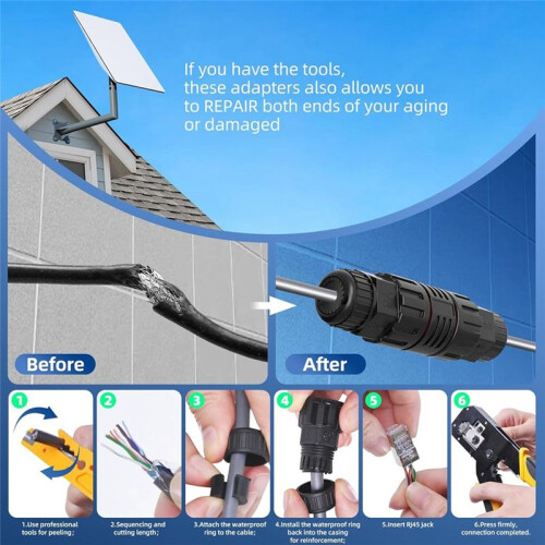 Category 6 Fiber Optic Cable Suitable for Starlink Gen2 Adapter Extension Cable EXTENSION Cable Replacement Cable (1m) 2